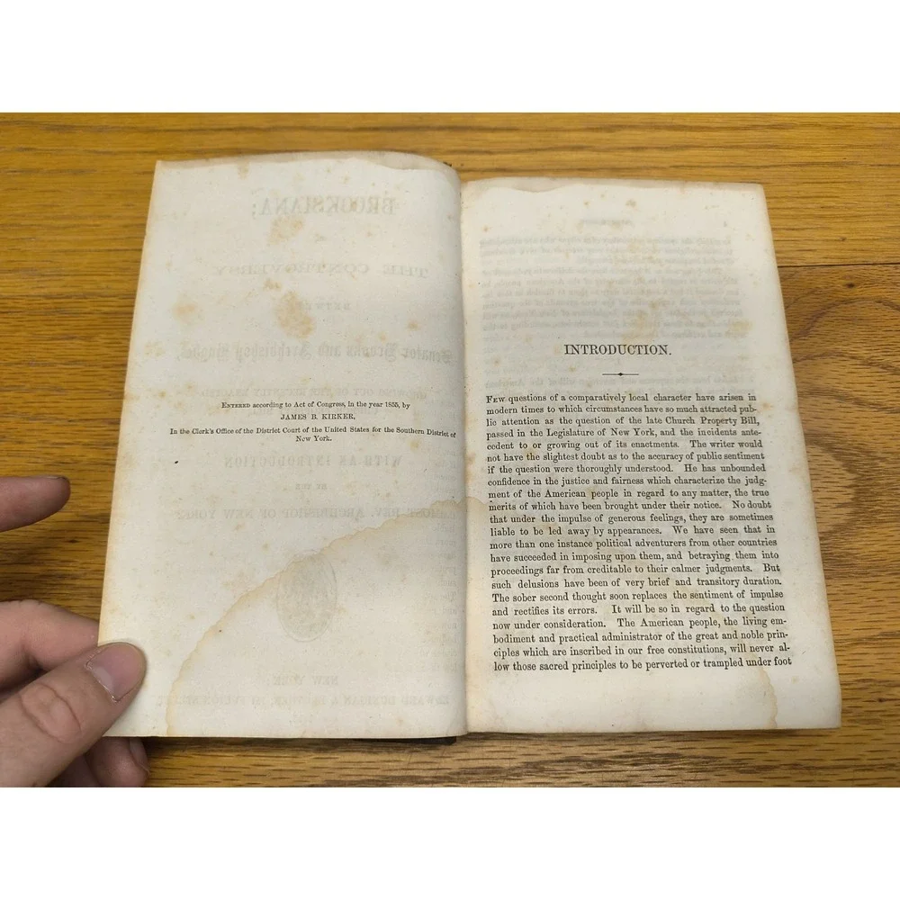 Brooksiana; Or, The‎ Controversy Between Senator Brooks And Archbishop Hughe...